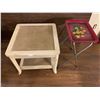 Image 1 : Vintage TV Tray and Rustic Side Table