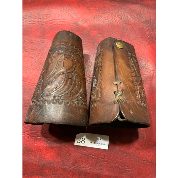Pair of Vintage Leather Cowboy Gauntlets - Storey and Campbell Vancouver