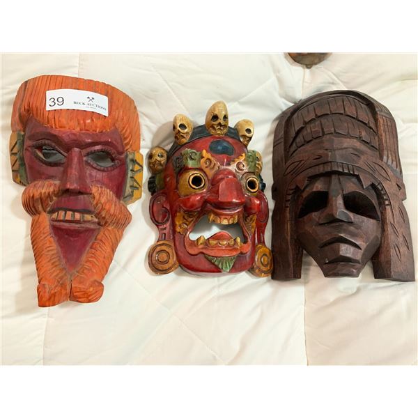 3 x Ethnic Decorative Masks