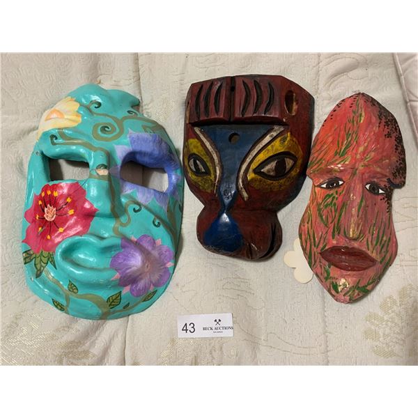 3 x Ethnic Decorative Masks