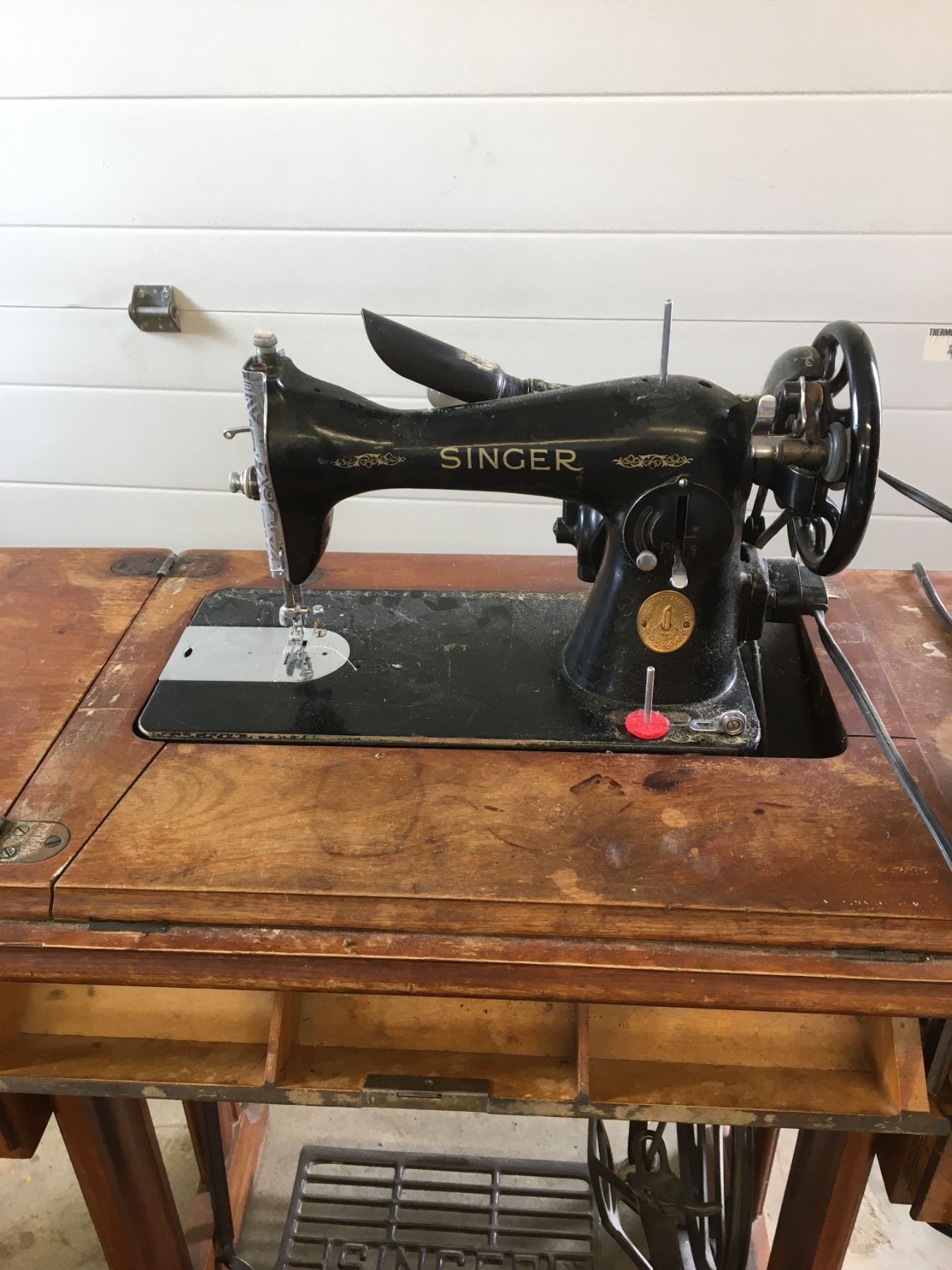 Antique Treadle Singer Sewing Machine With Electrical Conversion - Beck ...