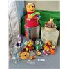 Image 1 : Assortment of Winnie the Pooh Collectibles - Musical Snowglobe, Musical Santa Pooh and More!