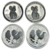 Image 1 : 4x 1oz Australia 2017 $1 Lunar Year of the Rooster & Koala Fine Silver Coins. 4pcs. (Tax Exempt)