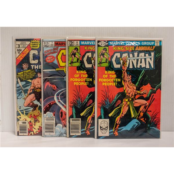 CONAN THE BARBARIAN ANNUALS --- 4 COMICS