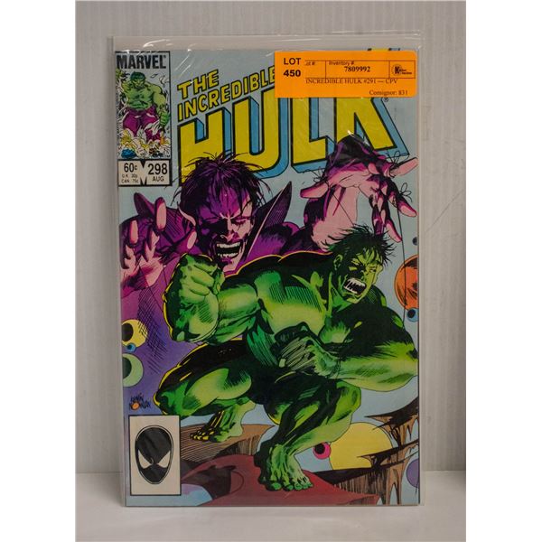 INCREDIBLE HULK #291 --- CPV