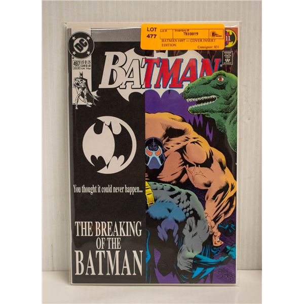 BATMAN #497 --- COVER INSERT EDITION