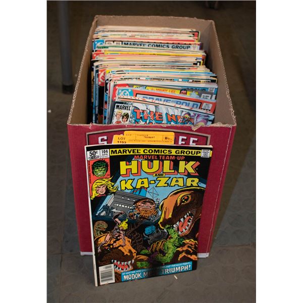 BOX WITH 100+ ASSORTED COMICS