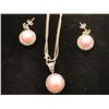 Image 2 : ROYAL BALI COLLECTION MABE PINK PEARL (RND) RING (SIZE 6) EARRINGS AND PENDANT IN STERLING SILVER...