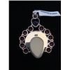 Image 2 : BALI PRINCESS COLLECTION CARVED BONE IMAGE, ORISSA RHODOLITE GARNET, LUSAKA AMETHYST PENDANT WITH...