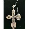 Image 2 : SWISS MARCASITE (RND) SIMULATED DIAMOND CROSS PENDANT WITHOUT CHAIN IN STERLING SILVER NICKEL FRE...