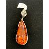 Image 1 : BALTIC AMBER (PEAR) AUSTRIAN CRYSTAL PENDANT WITHOUT CHAIN IN STERLING SILVER NICKEL FREE