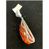 Image 2 : BALTIC AMBER (PEAR) AUSTRIAN CRYSTAL PENDANT WITHOUT CHAIN IN STERLING SILVER NICKEL FREE