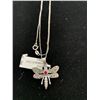 Image 2 : INDIAN GARNET (RN) SWISS MARCASITE PENDANT WITH 18" CHAIN IN STERLING SILVER NICKEL