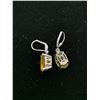 Image 2 : CANARY YELLOW FLUORITE (OVL) LEVER BACK EARRINGS IN PLATINUM OVERLAY STERLING SILVER NICKEL FREE ...