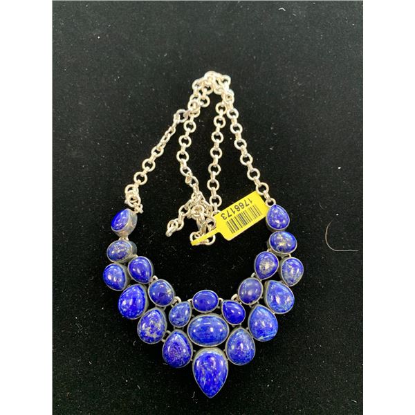 LAPIS LAZULI NECKLACE 18  STERLING SILVER NICKEL FREE TGW 85.200 CTS