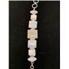 Image 2 : ARTISAN CRAFTED SRI LANKAN RAINBOW MOONSTONE (CUSH) BRACELET IN STERLING SILVER