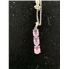 Image 2 : ROSE DE FRANCE AMETHYST (OVL) PENDANT WITH CHAIN (20") IN STERLING SILVER NICKEL FREE TGW 2.00 CTS.