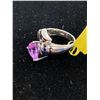 Image 2 : LAVENDER ALEXITE (TRI) 3.20 CT) KANCHANABURI BLUE SAPPHIRE RING IN PLATINUM OVERLAY STERLING SILV...