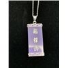 Image 2 : PURPLE JADE PENDANT WITH 24" CHAIN IN STERLING SILVER NICKEL FREE TGW 14.99 CTS.