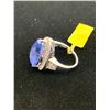 Image 2 : CHINESE BLUE FLUORITE (PEAR 13.40CT) TANZANITE DIAMOND RING IN PLATINUM OVERLAY STERLING SILVER N...