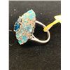 Image 2 : LONDON BLUE TOPAZ (OVL 4.20CT) MADAGASCAR PARAIBA APATITE DIAMOND RING IN PLATINUM OVERLAY STERLI...