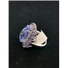 Image 2 : CHINESE BLUE FLUORITE (OVL 18.25 CT) IOLITE RING IN PLATINUM OVERLAY STERLING SILVER NICKEL FREE ...