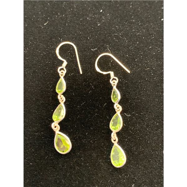 NITE OWL EASTER EGG ARTISAN CRAFTED HEBEI PERIDOT (PEAR) EARRINGS IN STERLING SILVER NICKEL FREE ...