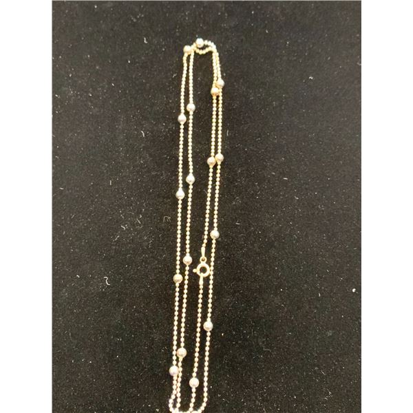 STERLING SILVER NICKEL FREE FANCY BEAD CHAIN 30  1.1MM 7 G