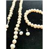 Image 2 : FRESHWATER PEARL NECKLACE 18", EARRINGS AND BRACELET (STRETCHABLE) IN STERLING