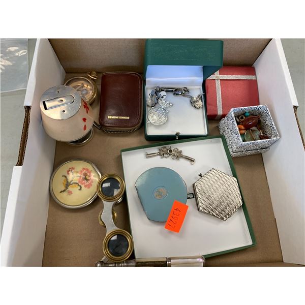 COSTUME JEWELRY, VINTAGE MAKEUP COMPACTS, TABLE LIGHTER AND MORE