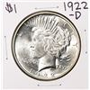 Image 1 : 1922-D $1 Peace Silver Dollar Coin