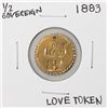 Image 1 : 1883 Gold Half Sovereign Love Token Coin Holed