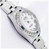 Image 7 : Rolex Ladies Stainless Steel White Roman Sapphire and Diamond Datejust Wristwatch
