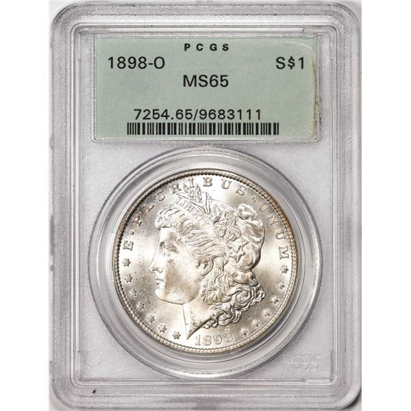 1898-O $1 Morgan Silver Dollar Coin PCGS MS65 Old Green Holder