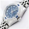 Image 9 : Rolex Ladies Stainless Steel Blue Roman Sapphire and Diamond Datejust Wristwatch