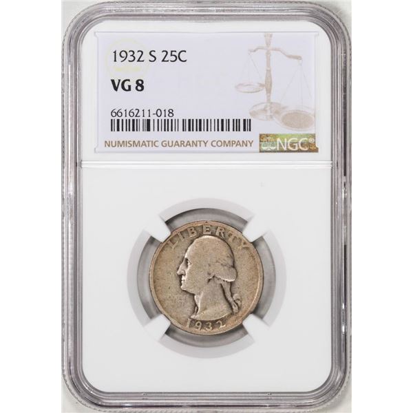1932-S Washington Quarter Coin NGC VG8