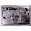Image 1 : 1996 $1 American Silver Eagle Coin & 2oz Silver Bar Set
