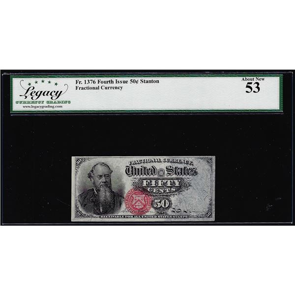 1863 Fourth Issue Fifty Cents Fractional Currency Note Fr.1376 Legacy About New 53