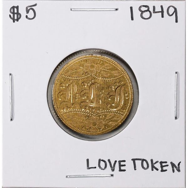 1849 $5 Liberty Head Half Eagle Love Token Coin Pin