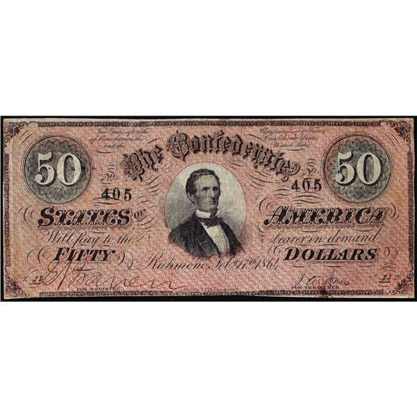1864 $50 Confederate States of America Note