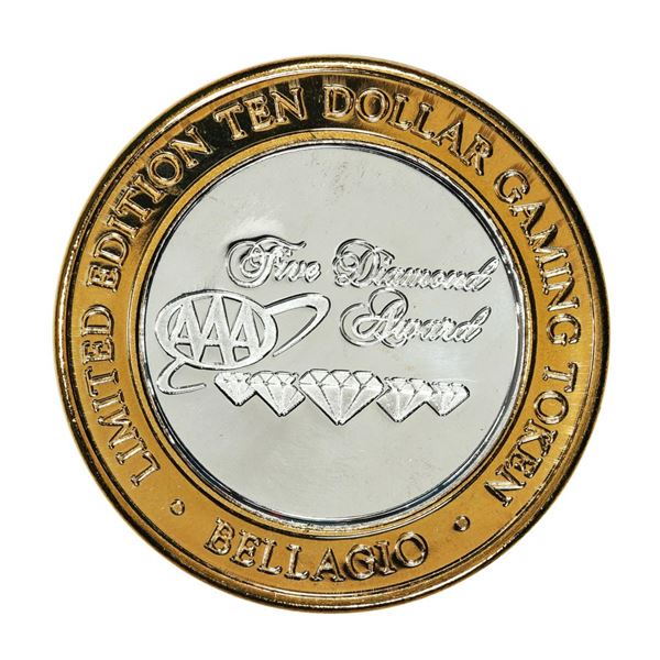 .999 Silver Bellagio Hotel Las Vegas, NV $10 Casino Limited Edition Gaming Token