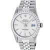 Image 2 : Rolex Mens Stainless Steel Silver Index Diamond Datejust Wristwatch