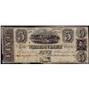 Image 1 : 1837 $5 The Watervliet Bank West Troy, NY Obsolete Note