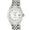Image 2 : Rolex Ladies Stainless Steel White Roman Datejust Wristwatch
