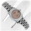 Image 3 : Rolex Ladies Stainless Steel Salmon Roman Diamond Datejust With Rolex Box