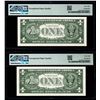 Image 2 : (2) Consecutive 1957 $1 Silver Certificate Star Notes Fr.1619* PMG Superb Gem Unc. 68EPQ