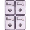 Image 1 : Lot of (4) 2021 Great Britain 10 Pounds Britannia 1/10oz Platinum Coins NGC MS69