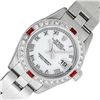 Image 1 : Rolex Ladies Stainless Steel White Roman Ruby and Diamond Datejust Wristwatch