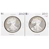 Image 1 : Lot of 2010 & 2010-W $1 Proof American Silver Eagle Coins