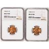 Image 1 : Lot of (2) 1942-D Lincoln Wheat Cent Coins NGC MS67RD
